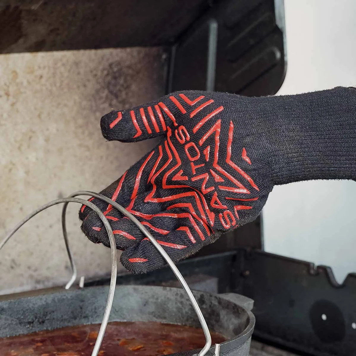 SANTOS Grillhandschuh (Paar) Hitzebeständig Bis 500°C, Gr. XL 6 SANTOS Grillhandschuh (Paar) Hitzebeständig Bis 500°C, Gr. XL – Bild 6