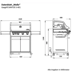 SANTOS S-401 Mit Seitenkocher, Edelstahl -Napoleon Verkaufsgeschäft santos s 401 mit seitenkocher edelstahl ma e d25e96b771d91093ba046d22f51eeb07